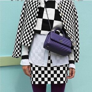 Mango Black and white checkered blazer